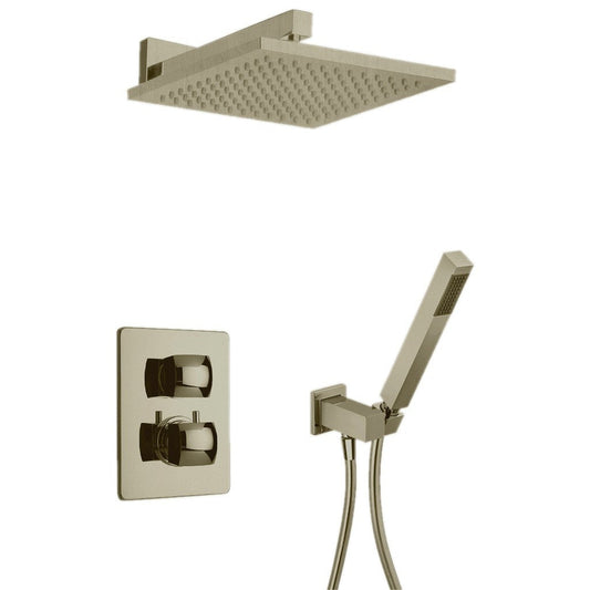 LaToscana Lady Brushed Nickel Thermostatic Shower Kit With Handheld Shower