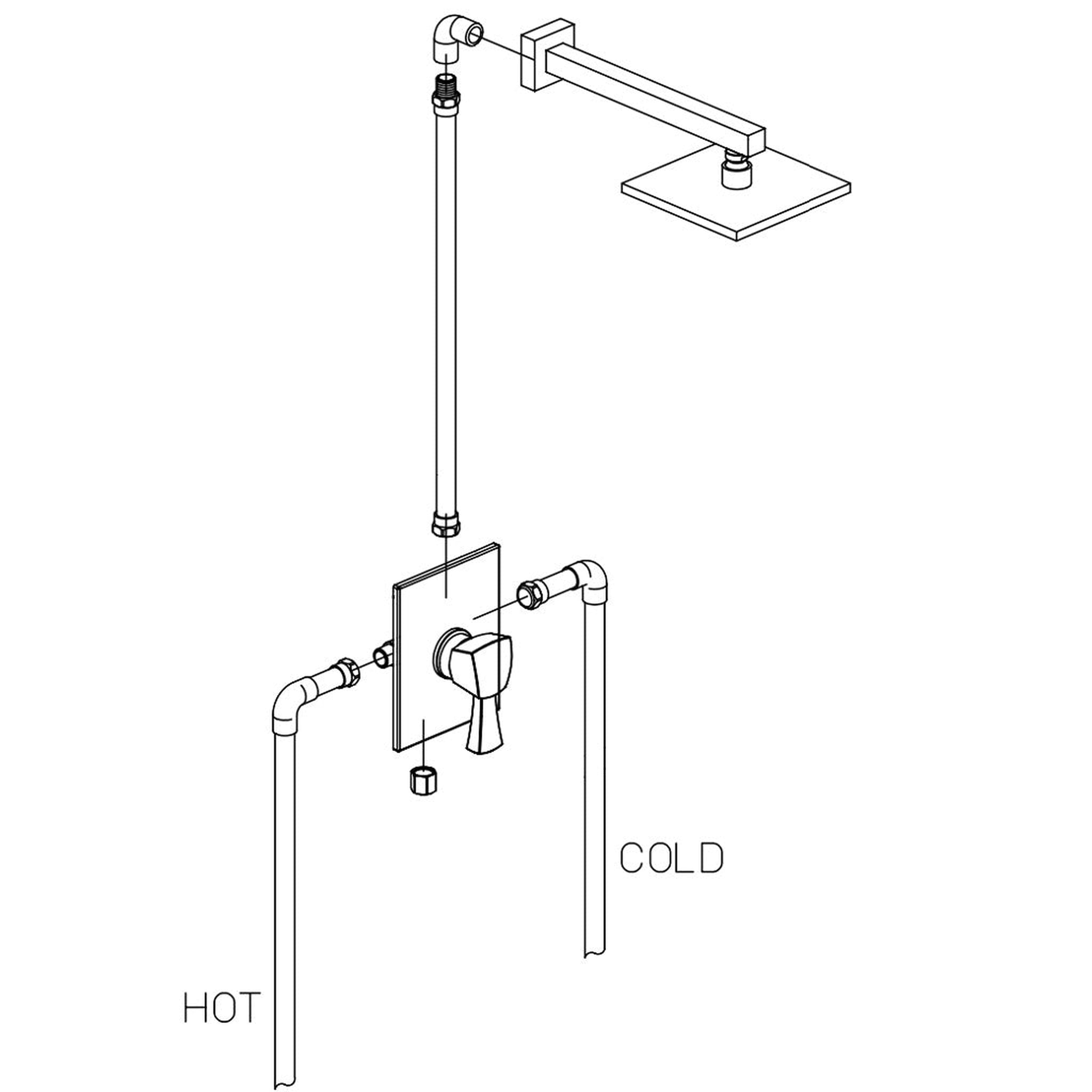 LaToscana Shower Line Matt Gold Shower Column With Thermostatic Mixer – US  Bath Store