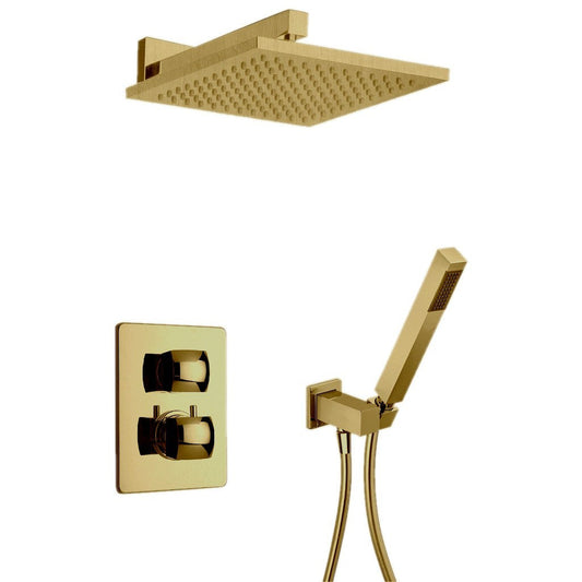 LaToscana Lady Matt Gold Thermostatic Shower Kit With Handheld Shower