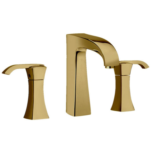 LaToscana Lady Matt Gold Widespread Lavatory Faucet With Lever Handles