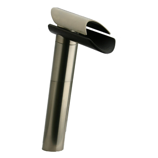 LaToscana Morgana Brushed Nickel Tall Single Handle Lavatory Vessel Faucet With Wenge Spout