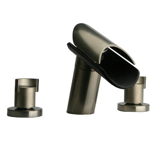 LaToscana Morgana Brushed Nickel Widespread Lavatory Faucet With Wenge Spout