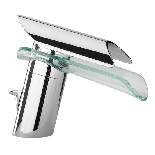 LaToscana Morgana Chrome Single Handle Lavatory Faucet With Glass Spout