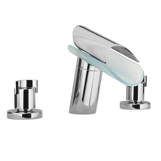 LaToscana Morgana Chrome Widespread Lavatory Faucet With Glass Spout