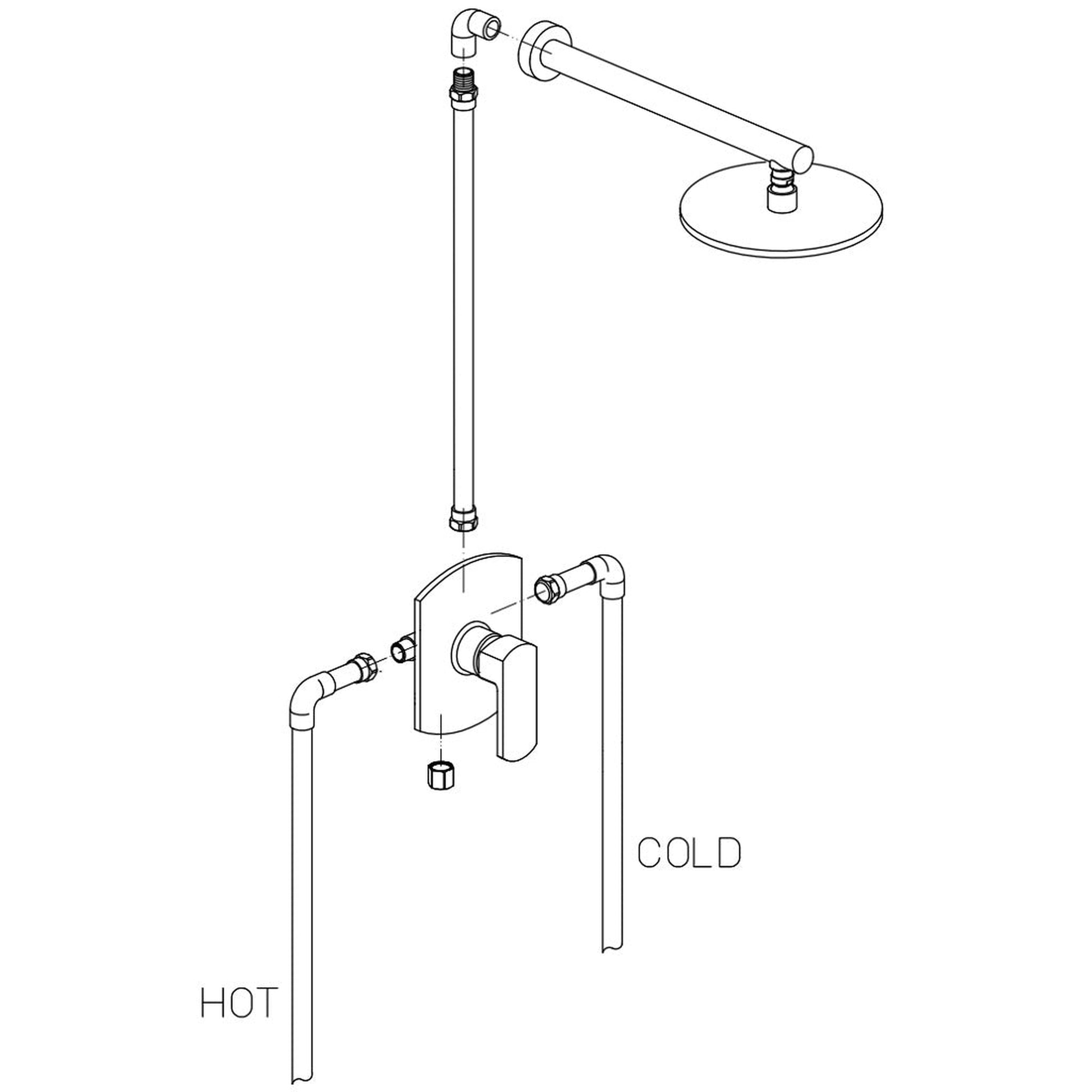 LaToscana Novello Brushed Nickel Pressure Balance Shower Kit