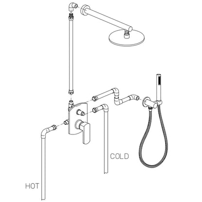 LaToscana Novello Brushed Nickel Pressure Balance Shower Kit With Handheld Shower