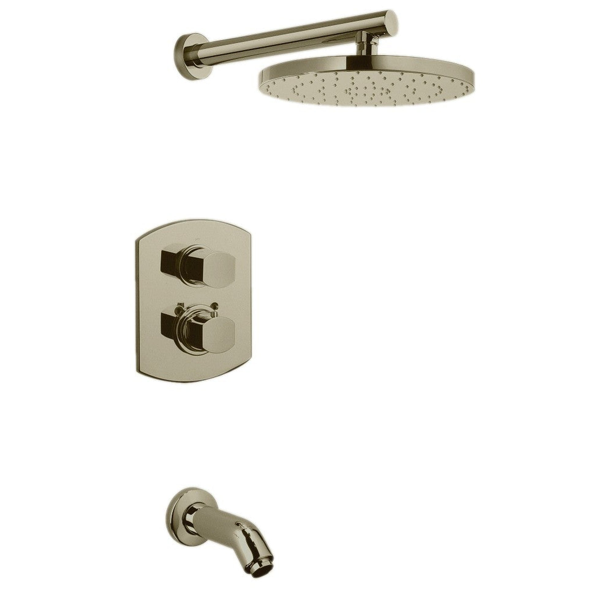 LaToscana Novello Brushed Nickel Thermostatic Tub & Shower Kit