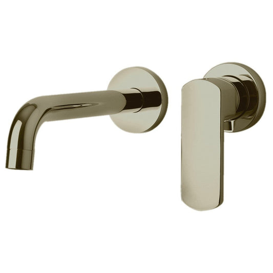 LaToscana Novello Brushed Nickel Wall-Mounted Lavatory Faucet With Lever Handle