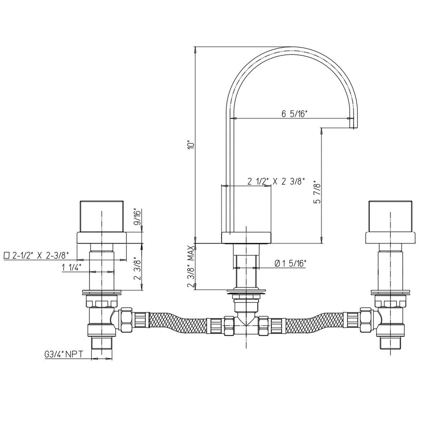 LaToscana Novello Chrome Roman Tub Faucet With Lever Handles