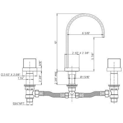 LaToscana Novello Chrome Roman Tub Faucet With Lever Handles