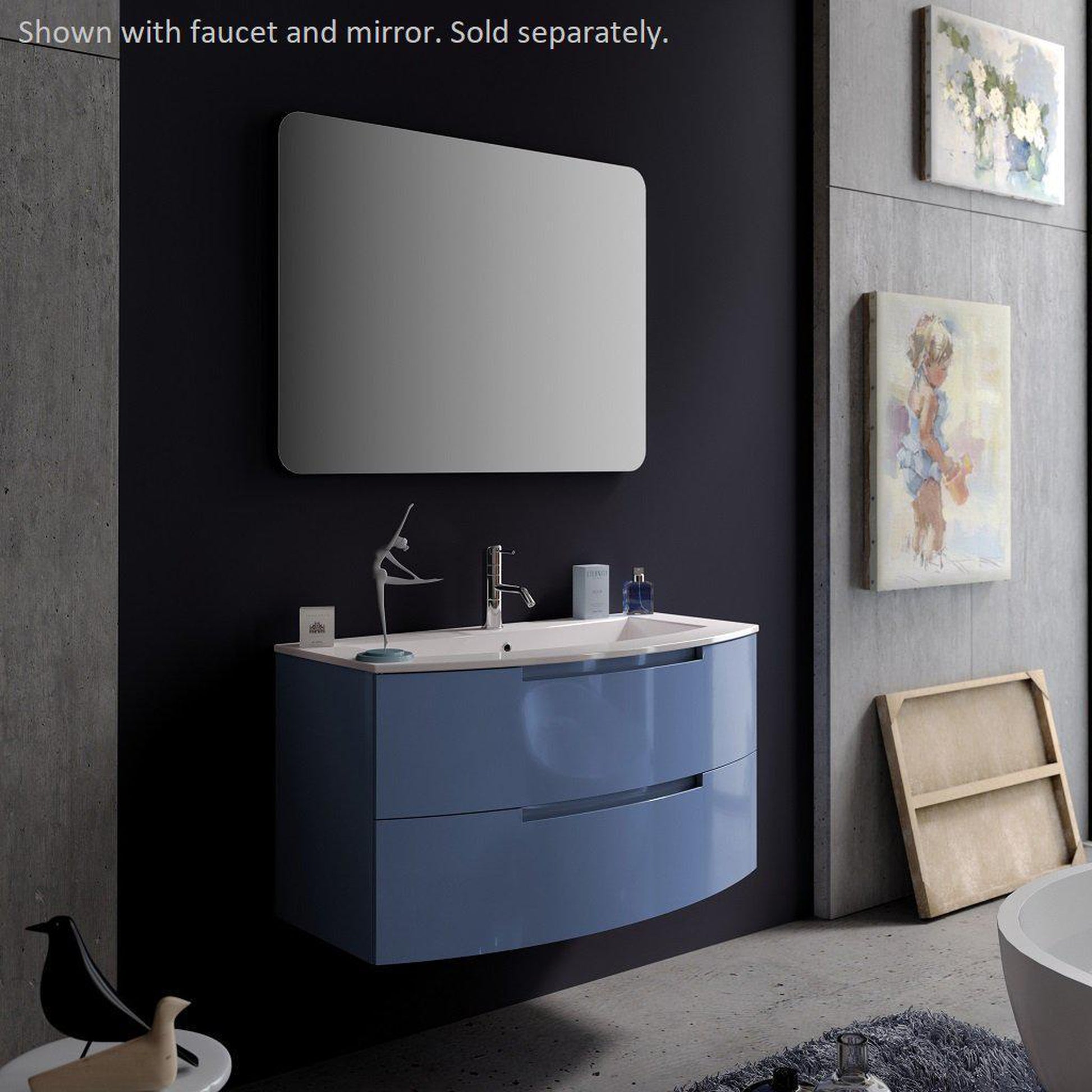 LaToscana Oasi 39" Black Wall-Mounted Vanity