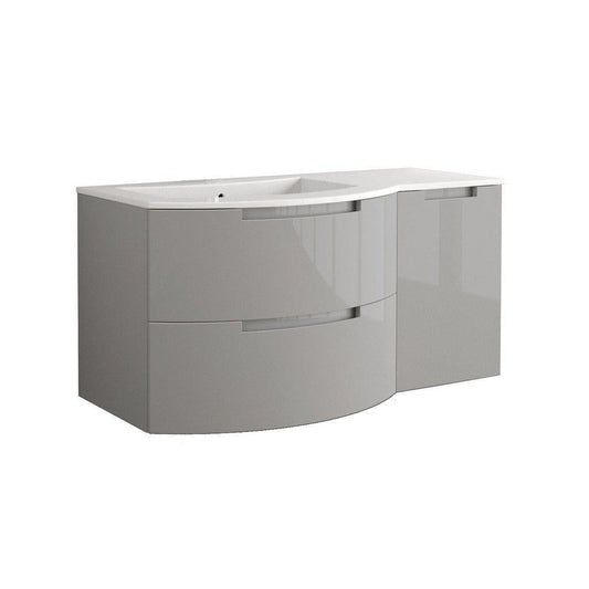 LaToscana Oasi 43" Gray Wall-Mounted Vanity Set With Right Side Cabinet