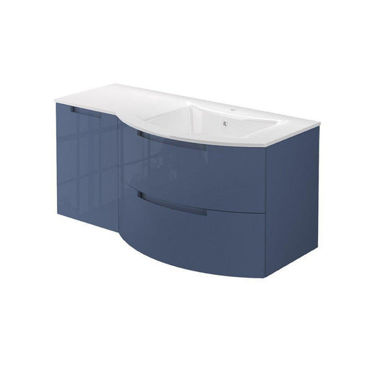 LaToscana Oasi 53" Blue Distante Wall-Mounted Vanity Set With Left Side Cabinet