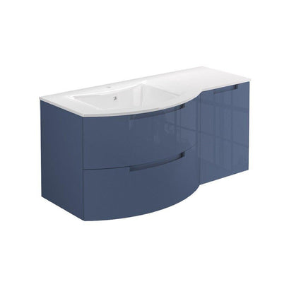 LaToscana Oasi 53" Blue Distante Wall-Mounted Vanity Set With Right Side Cabinet