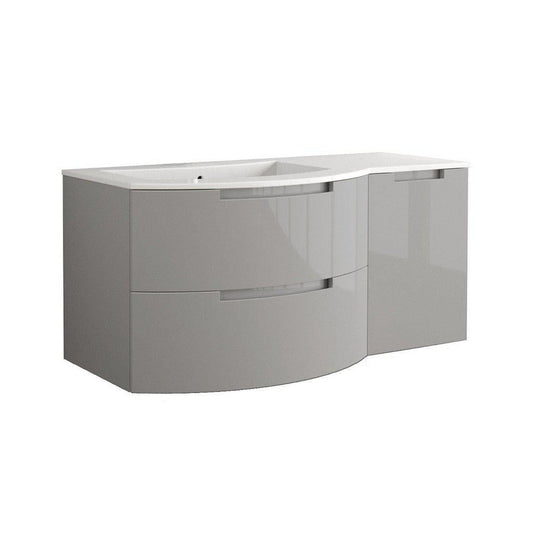 LaToscana Oasi 53" Gray Wall-Mounted Vanity Set With Right Side Cabinet