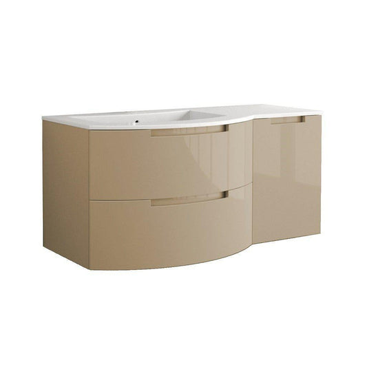 LaToscana Oasi 53" Sand Wall-Mounted Vanity Set With Right Side Cabinet