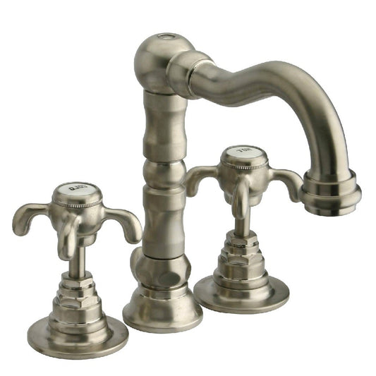 LaToscana Ornellaia Brushed Nickel Mini Widespread Lavatory Faucet With Cross Handles