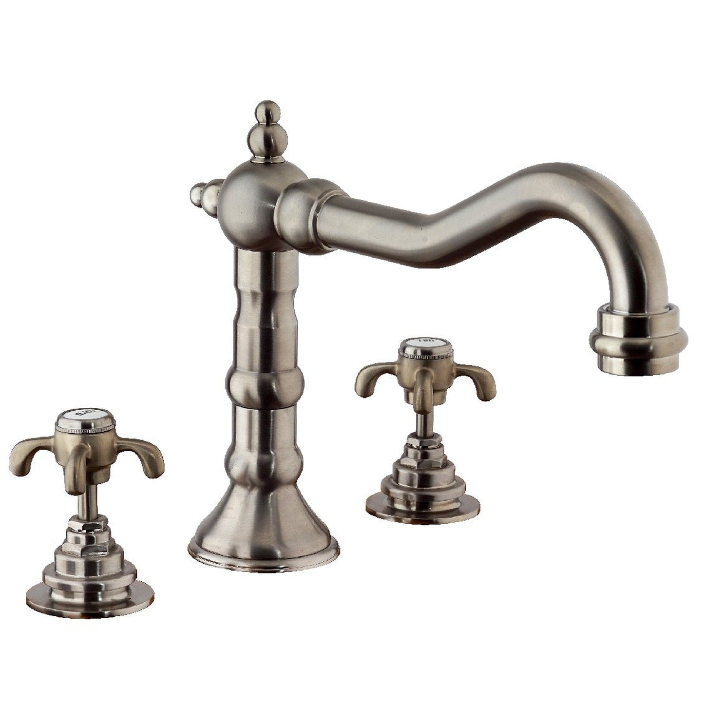 LaToscana Ornellaia Brushed Nickel Roman Tub Faucet With Cross Handles