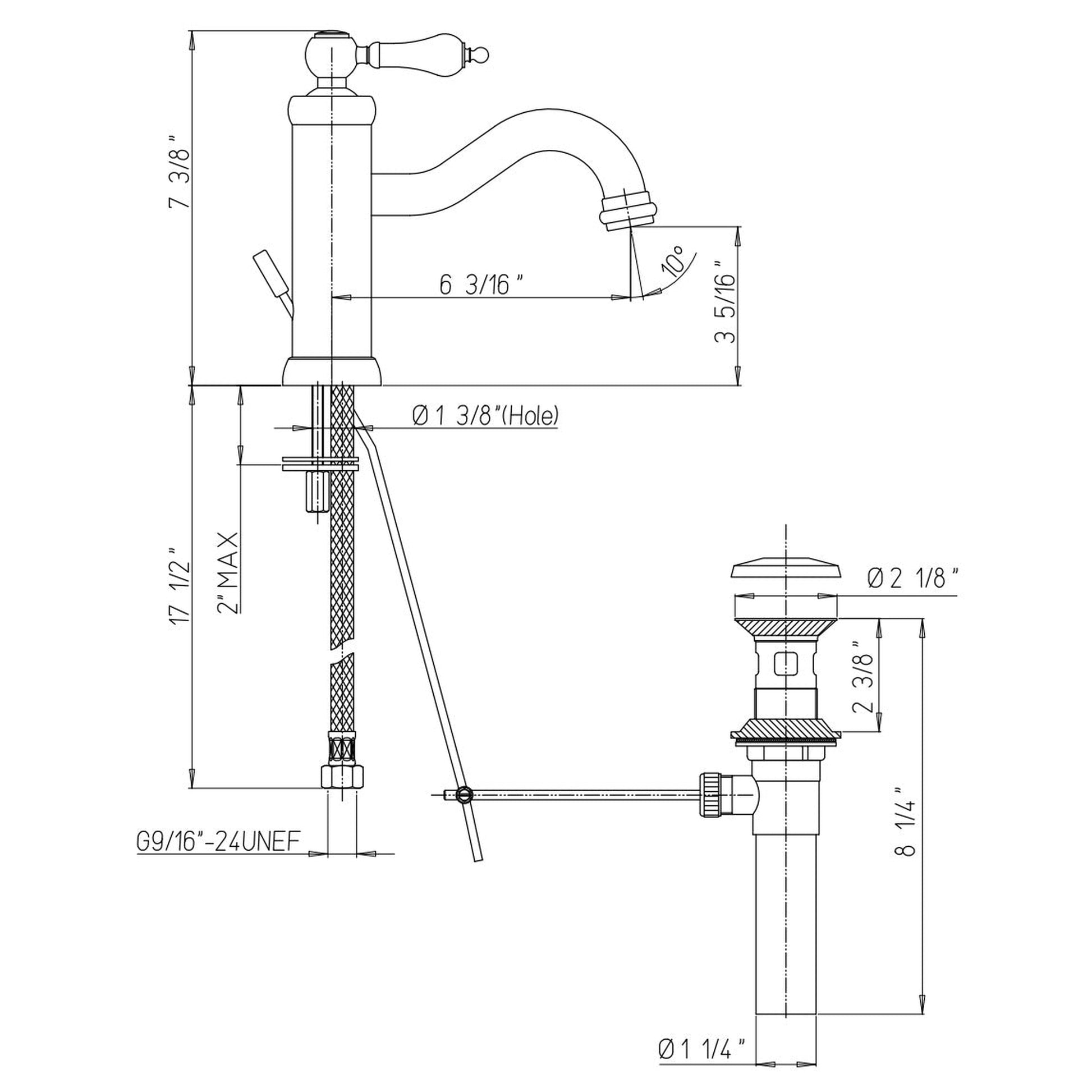 LaToscana Ornellaia Brushed Nickel Single Lever Handle Lavatory Faucet