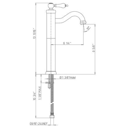 LaToscana Ornellaia Brushed Nickel Tall Single Lever Handle Lavatory Vessel Faucet