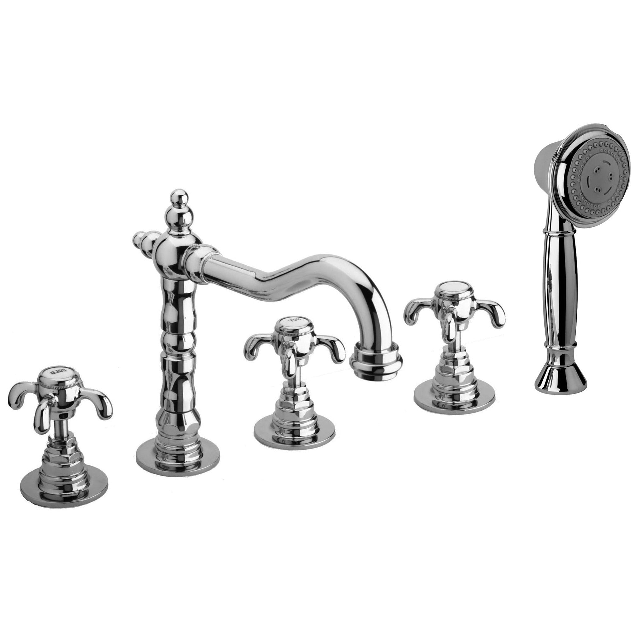 Chrome 2 Piece Roman Tub online Faucet With handheld Shower -Huntington Brass Brand