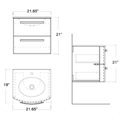 LaToscana Palio 22" Sand Wall-Mounted Vanity