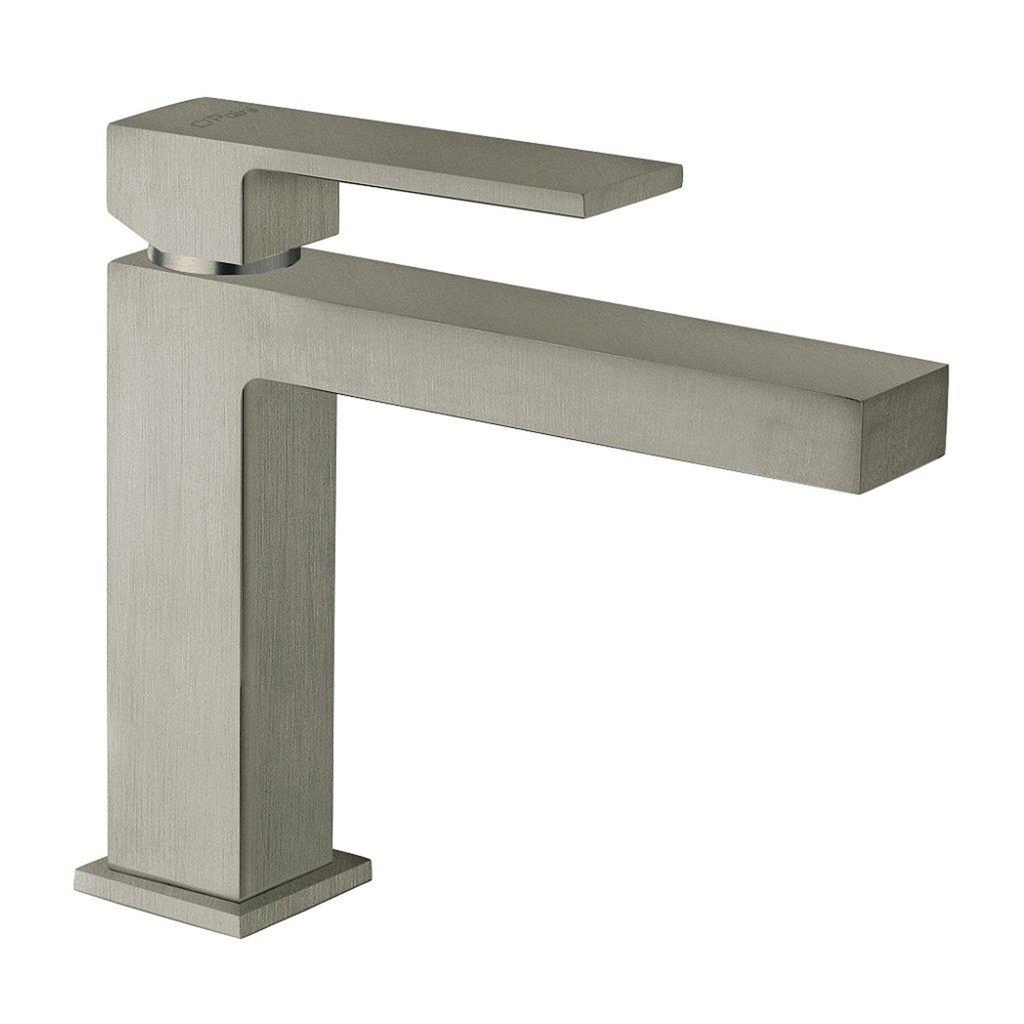 LaToscana Quadro Brushed Nickel Single Lever Handle Lavatory Faucet