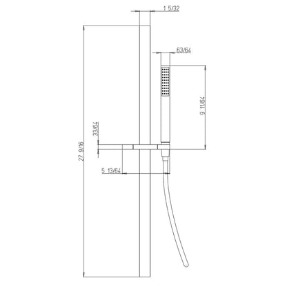 LaToscana Quadro Brushed Nickel Wall-Mounted Slide Bar Kit With Single Jet Handheld Shower