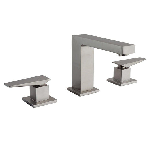 LaToscana Quadro Brushed Nickel Widespread Lavatory Faucet With Lever Handles