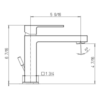 LaToscana Quadro Chrome Single Lever Handle Lavatory Faucet