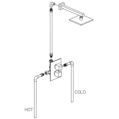 LaToscana Quadro Chrome Thermostatic Shower Kit