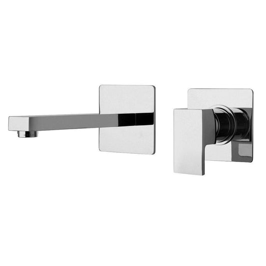 LaToscana Quadro Chrome Wall-Mounted Lavatory Faucet With Lever Handle