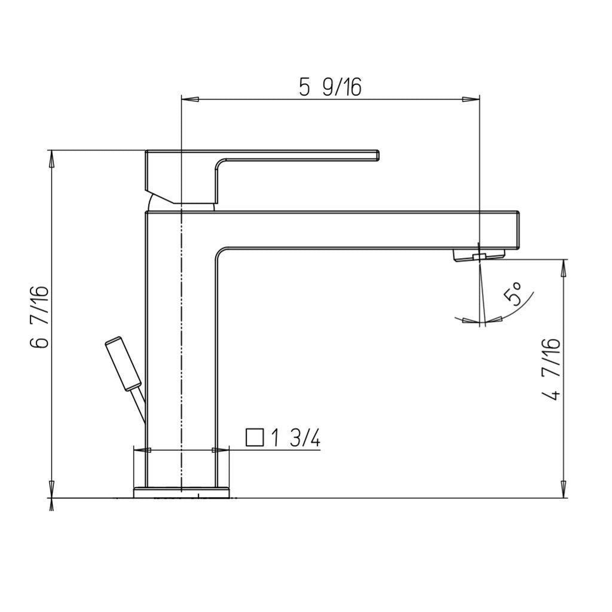 LaToscana Quadro Matt Black Single Lever Handle Lavatory Faucet