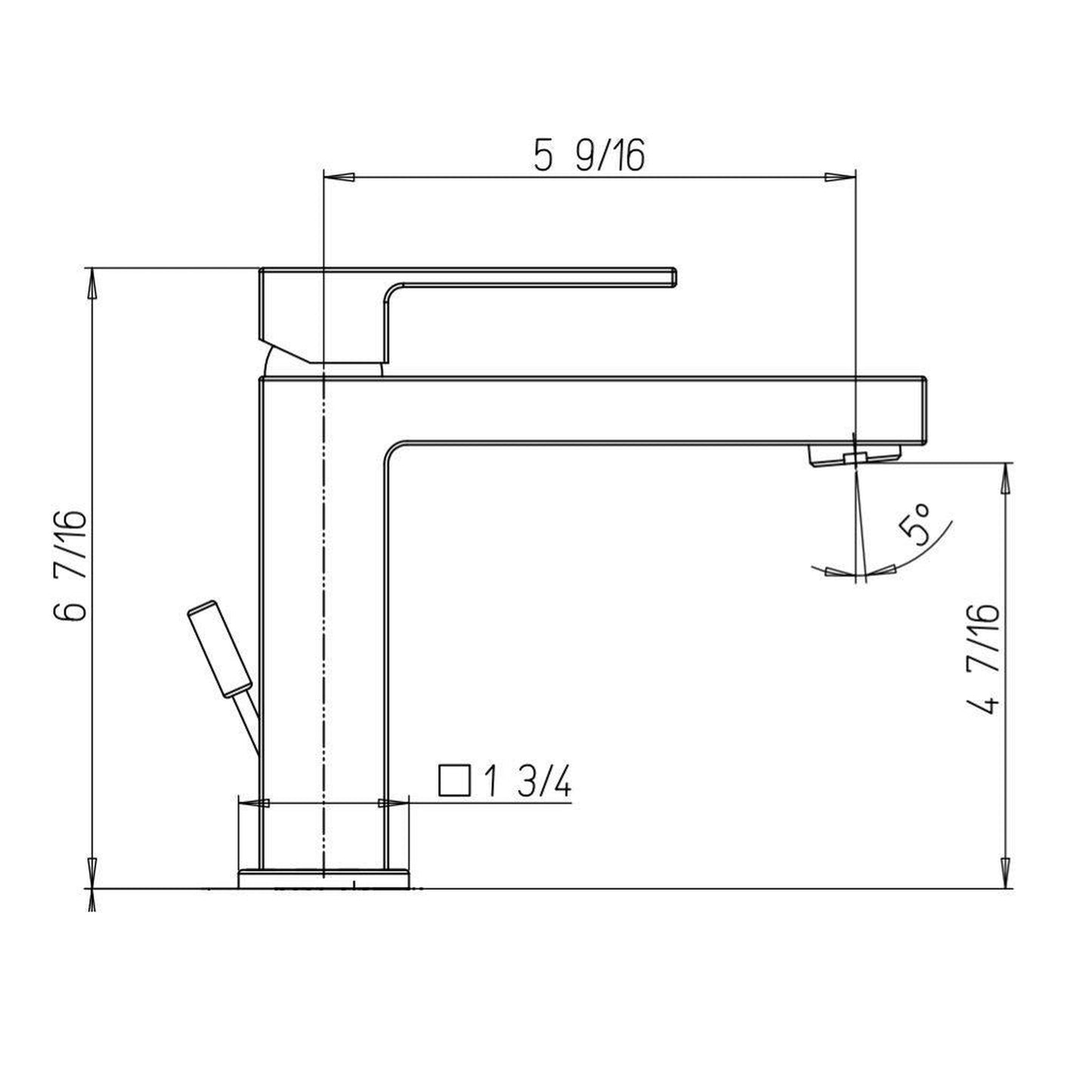 LaToscana Quadro Matt Gold Single Lever Handle Lavatory Faucet