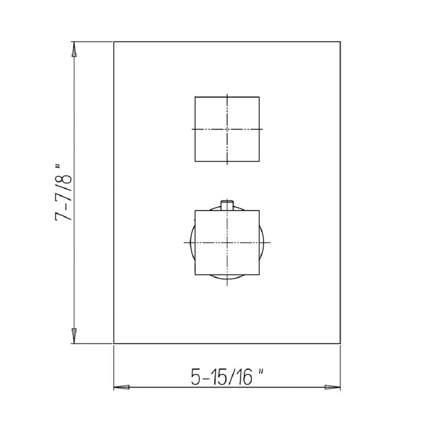 LaToscana Quadro Matt Gold Thermostatic Trim With 2-Way Diverter Volume Control