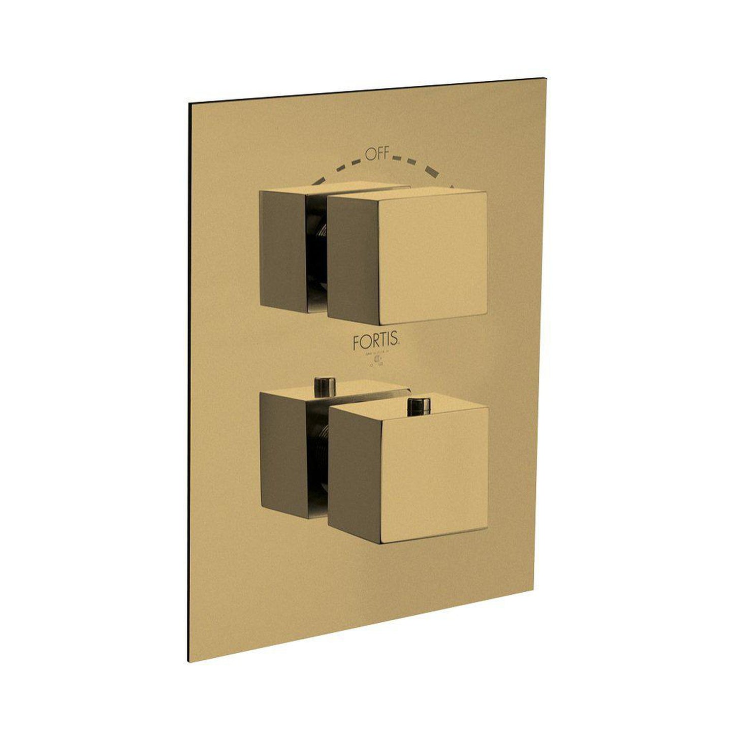 LaToscana Quadro Matt Gold Thermostatic Trim With 2-Way Diverter Volume Control