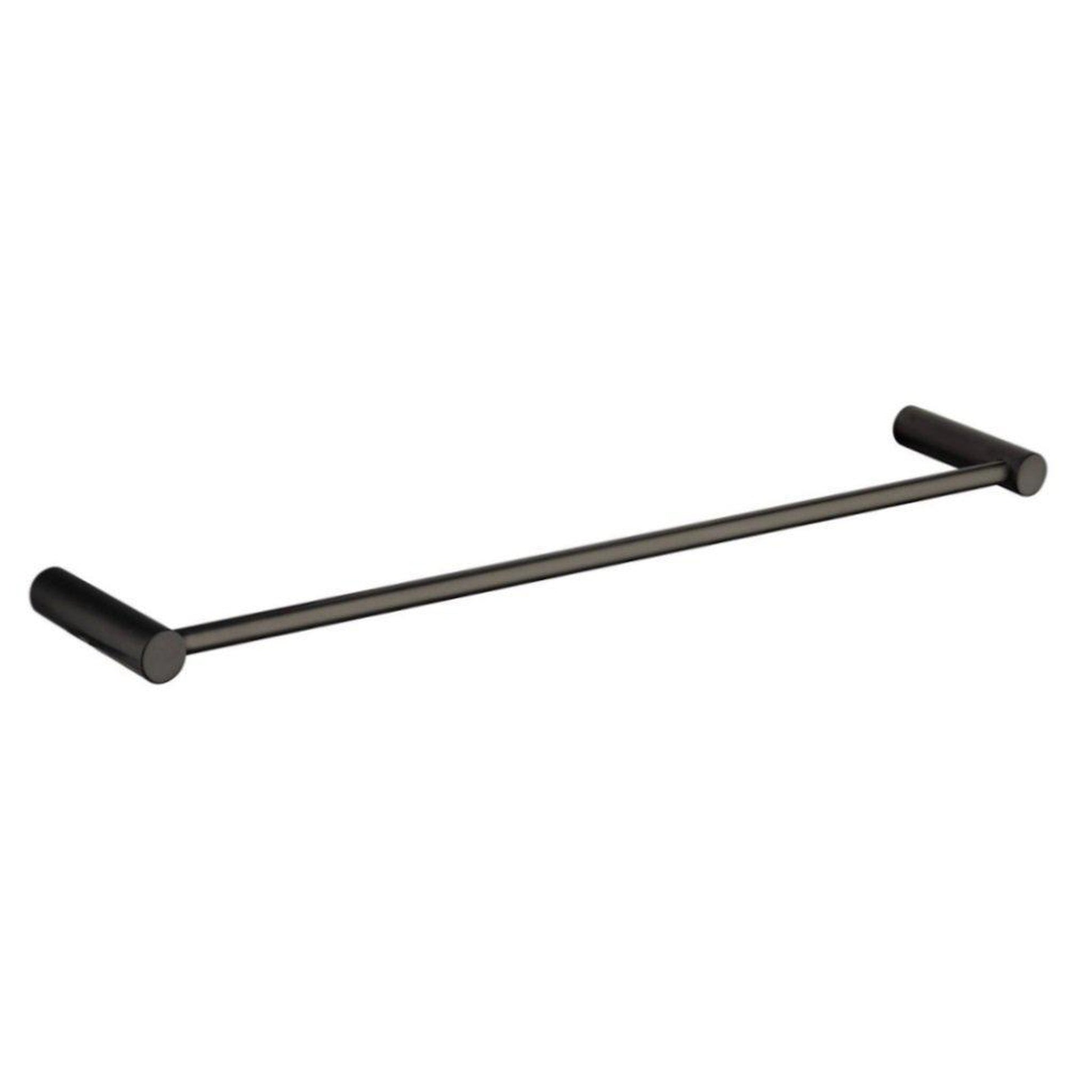 LaToscana Round 18" Matt Black Wall-Mounted Towel Bar