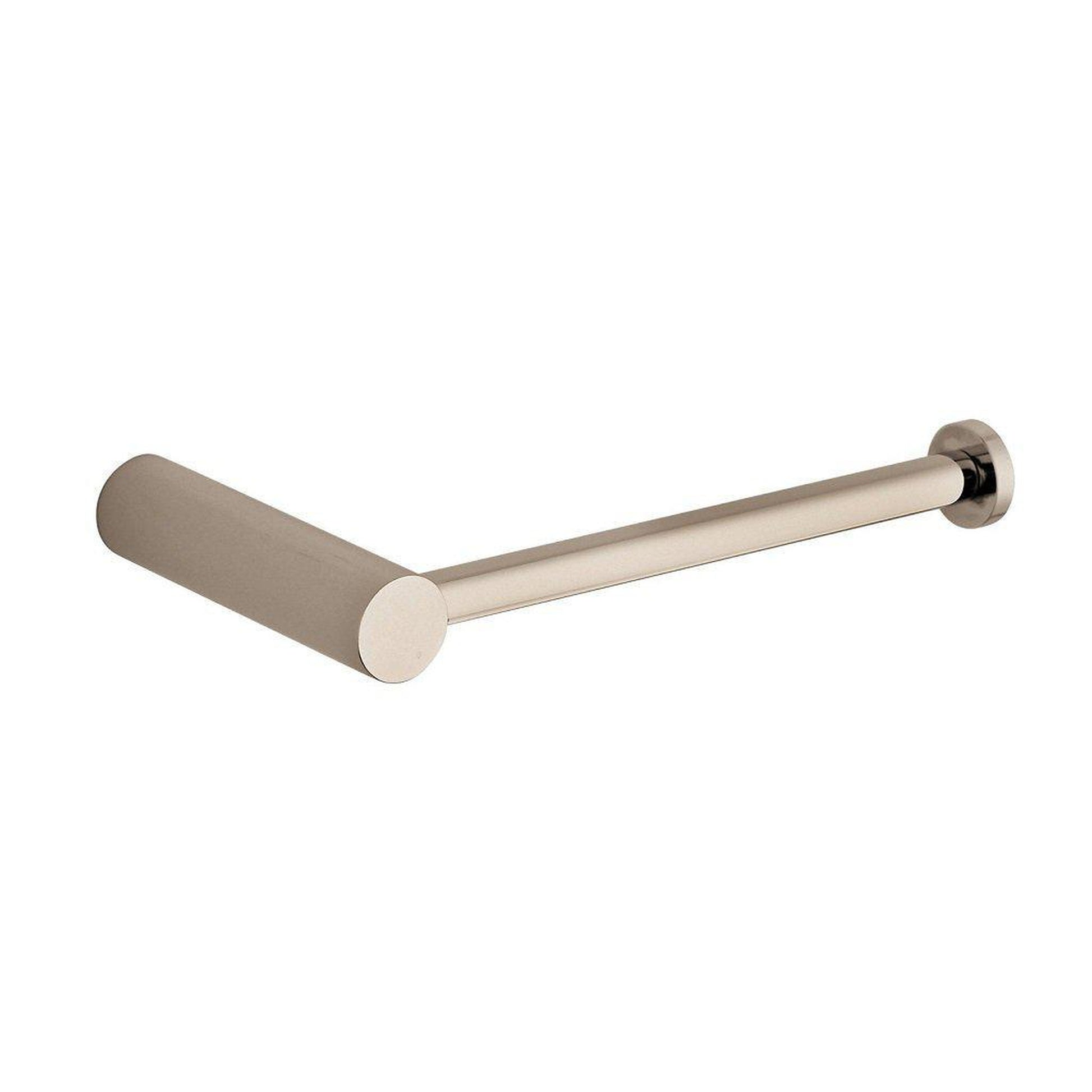 LaToscana Round Brushed Nickel Wall-Mounted Paper Roll Holder