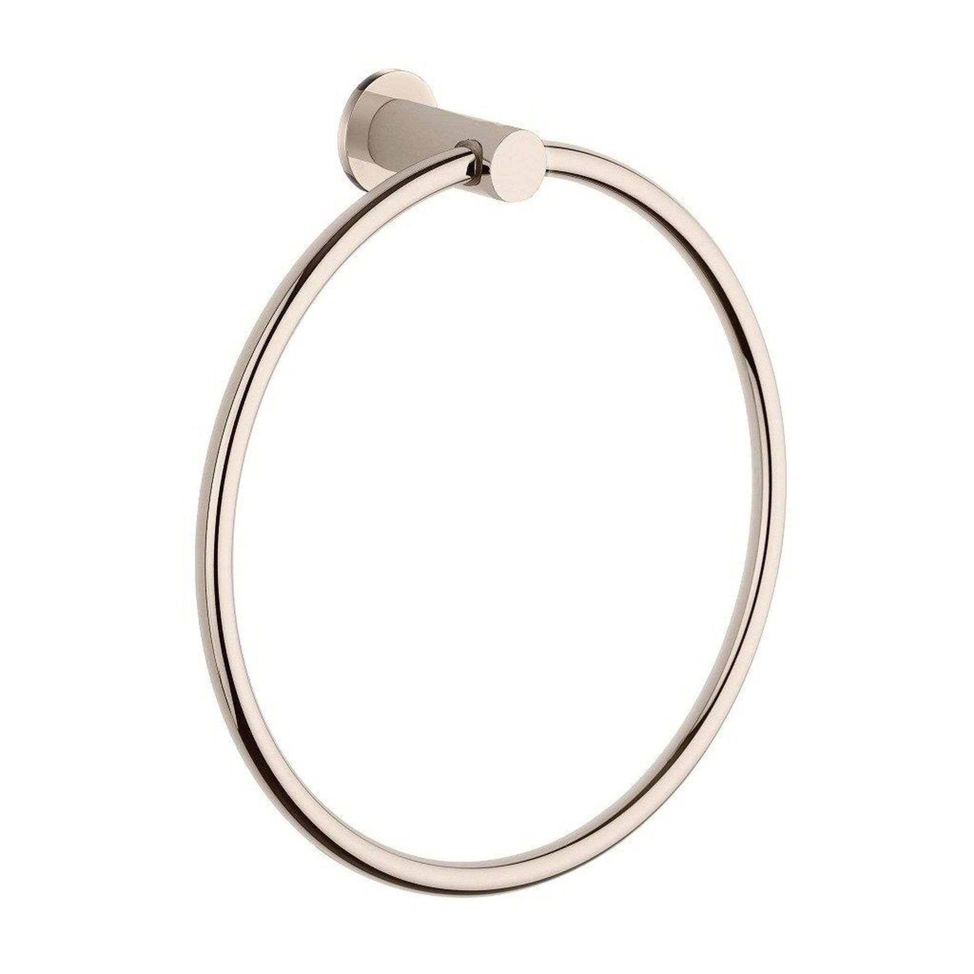 LaToscana Round Brushed Nickel Wall-Mounted Towel Ring