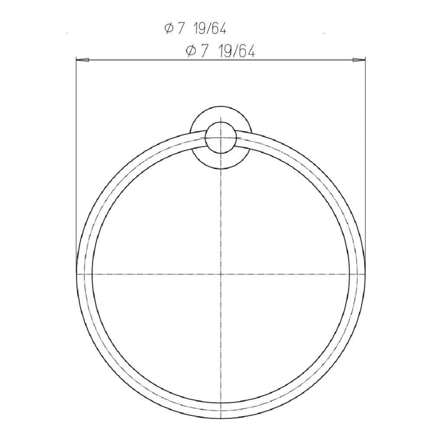 LaToscana Round Matt Black Wall-Mounted Towel Ring