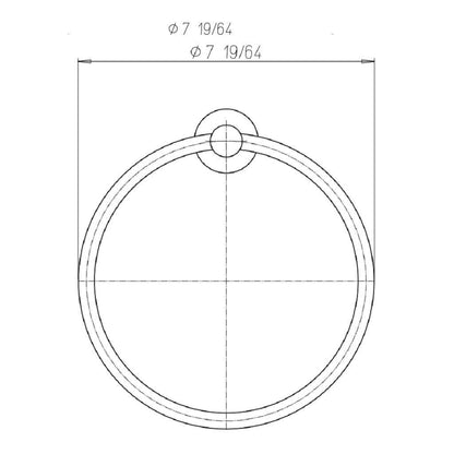 LaToscana Round Matt Black Wall-Mounted Towel Ring