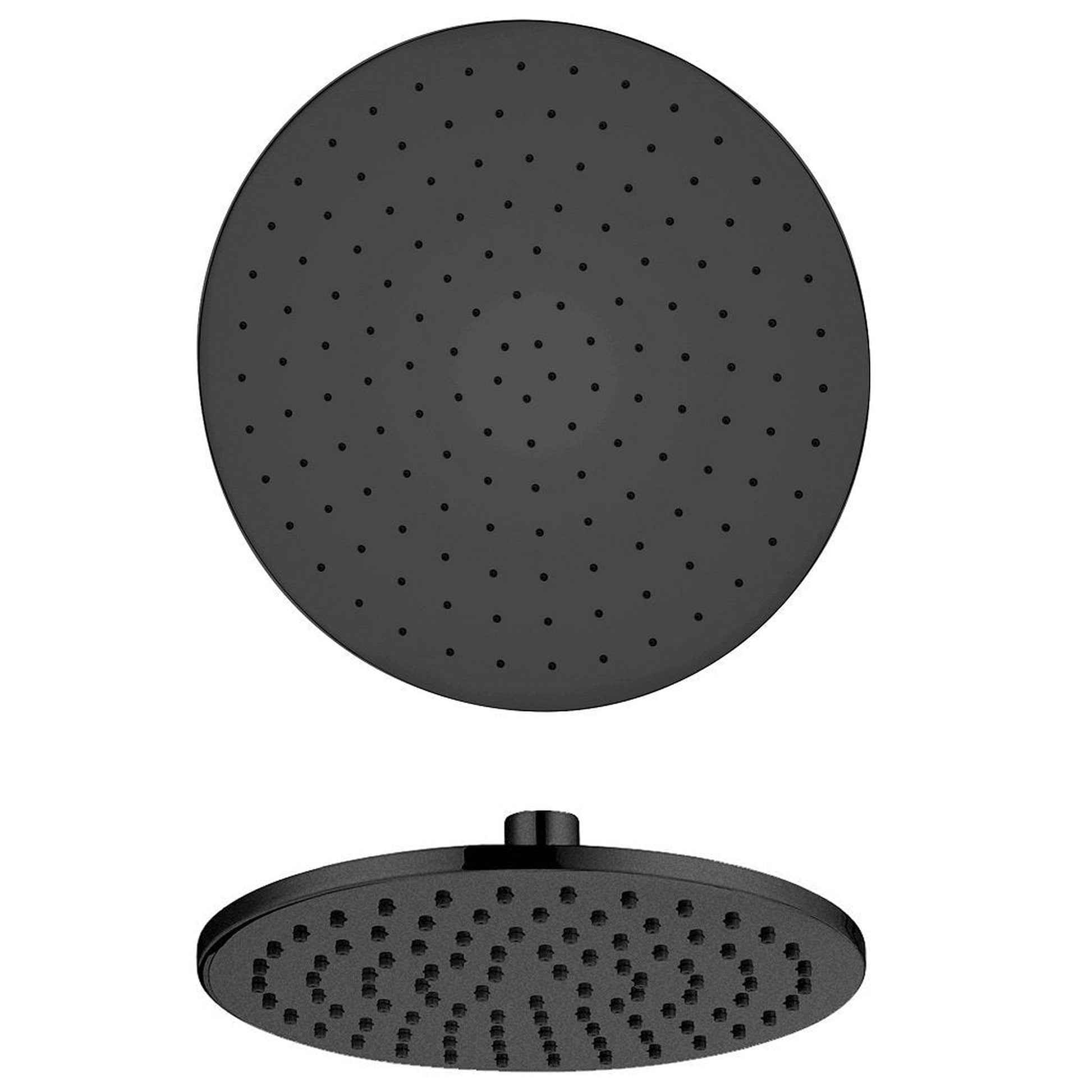 LaToscana Shower Line 12" Round Matt Black Brass Shower Head