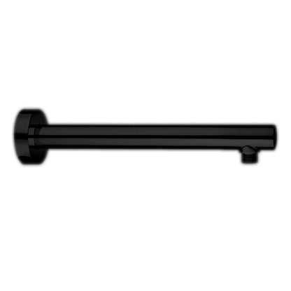 LaToscana Shower Line 12" Round Matt Black Wall-Mounted Shower Arm