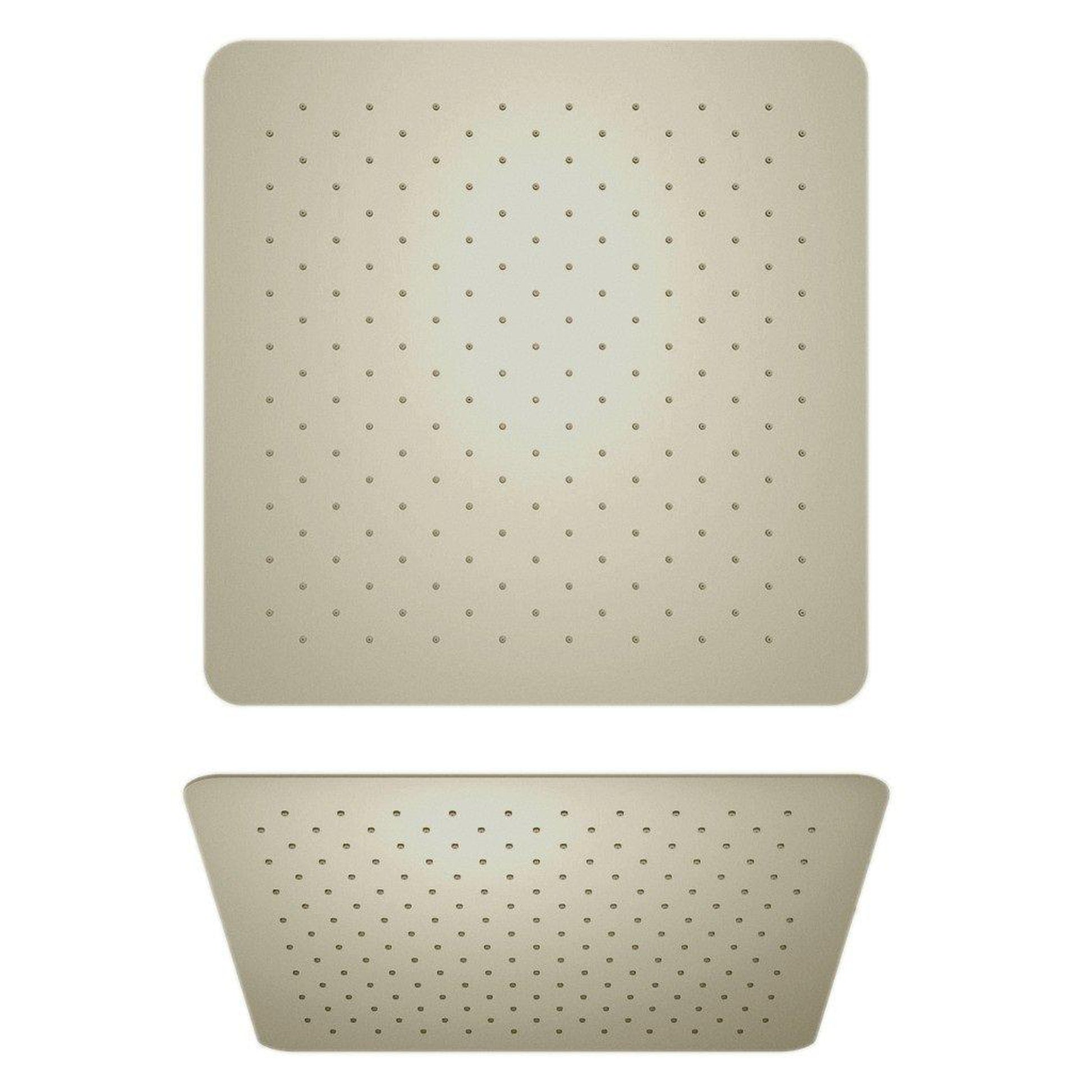 LaToscana Shower Line 12" Square Brushed Nickel Stainless Steel Extra Slim Shower Head