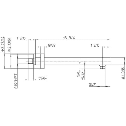 LaToscana Shower Line 16" Round Brushed Nickel Wall-Mounted Shower Arm