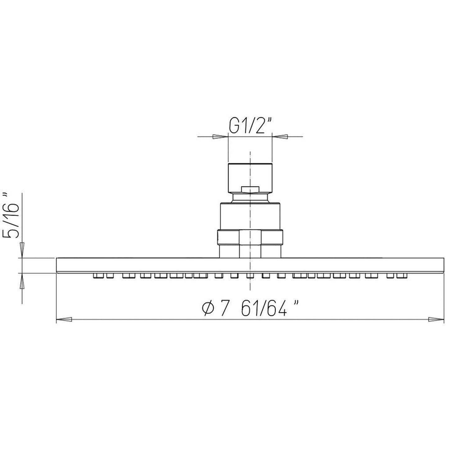 LaToscana Shower Line 8" Round Brushed Nickel Brass Shower Head
