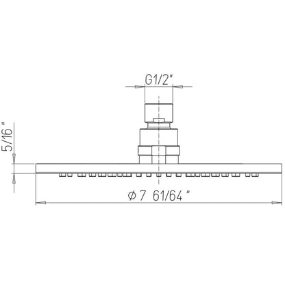LaToscana Shower Line 8" Round Brushed Nickel Brass Shower Head