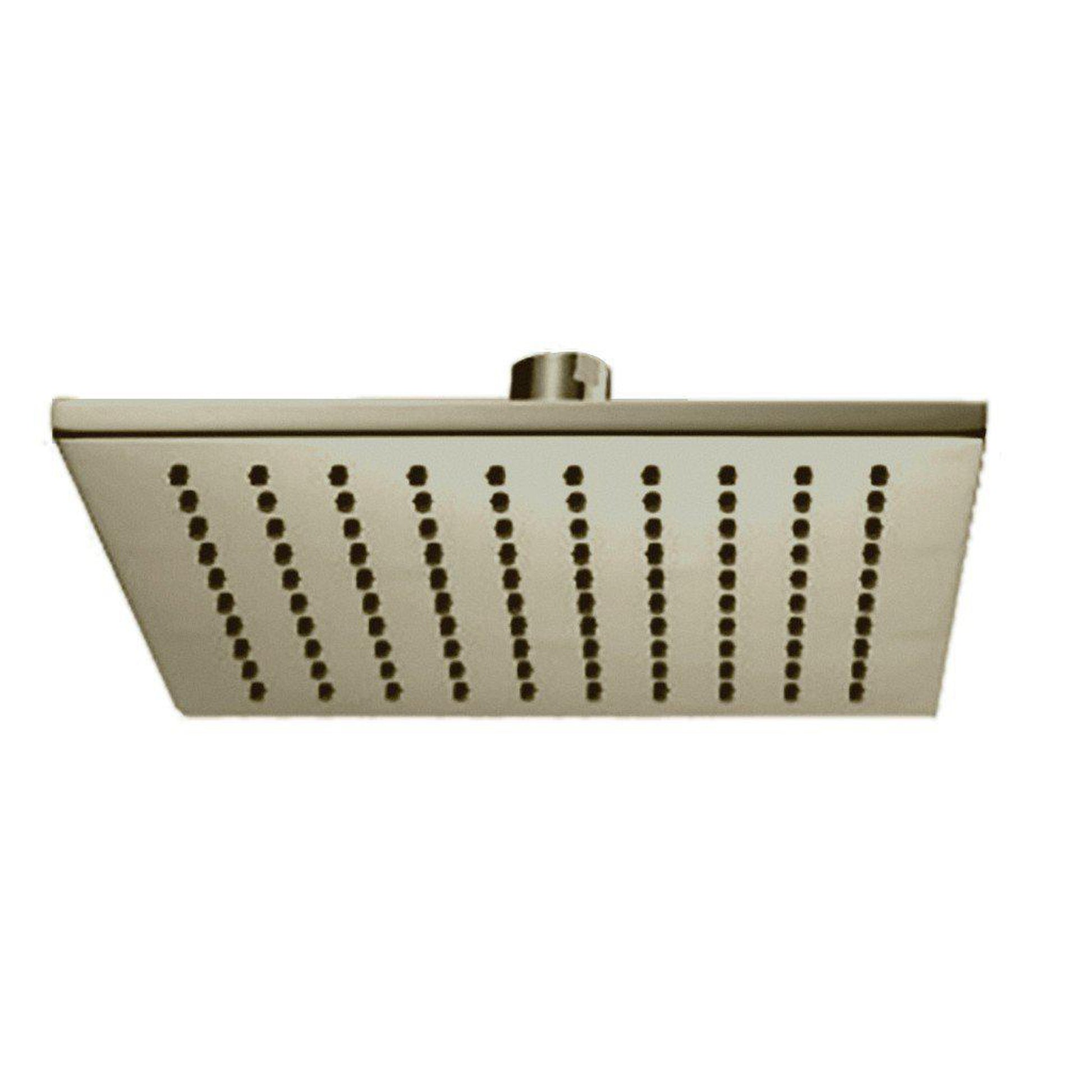 LaToscana Shower Line 8" Square Brushed Nickel Brass Shower Head