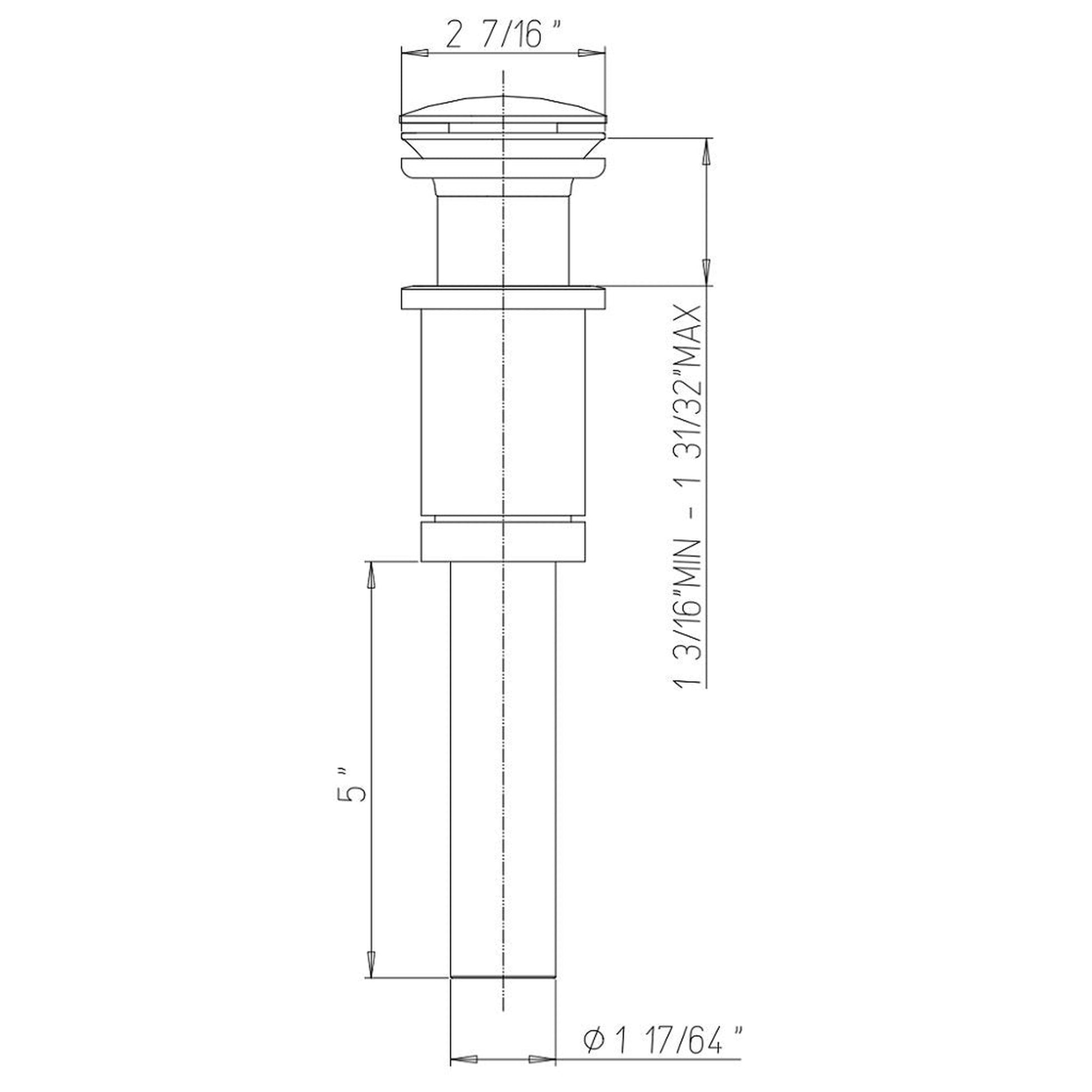 LaToscana Shower Line Brushed Nickel Push-Down Pop-Up Drain With Round Top