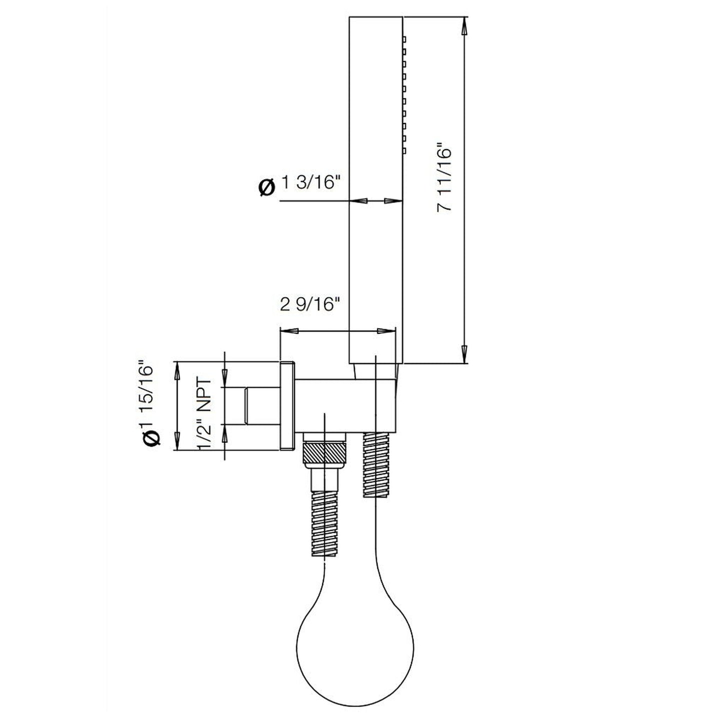 LaToscana Shower Line Brushed Nickel Wall-Mounted Brass Hand Shower Kit